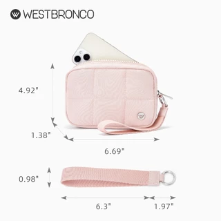 WESTBRONCO รุ่นPuff (พัฟ) กระเป๋าสตางค์แบบคล้องข้อมือสำหรับผู้หญิง มีสายรัดข้อมือ สามารถใส่บัตร โทรศัพท์มือถือได้