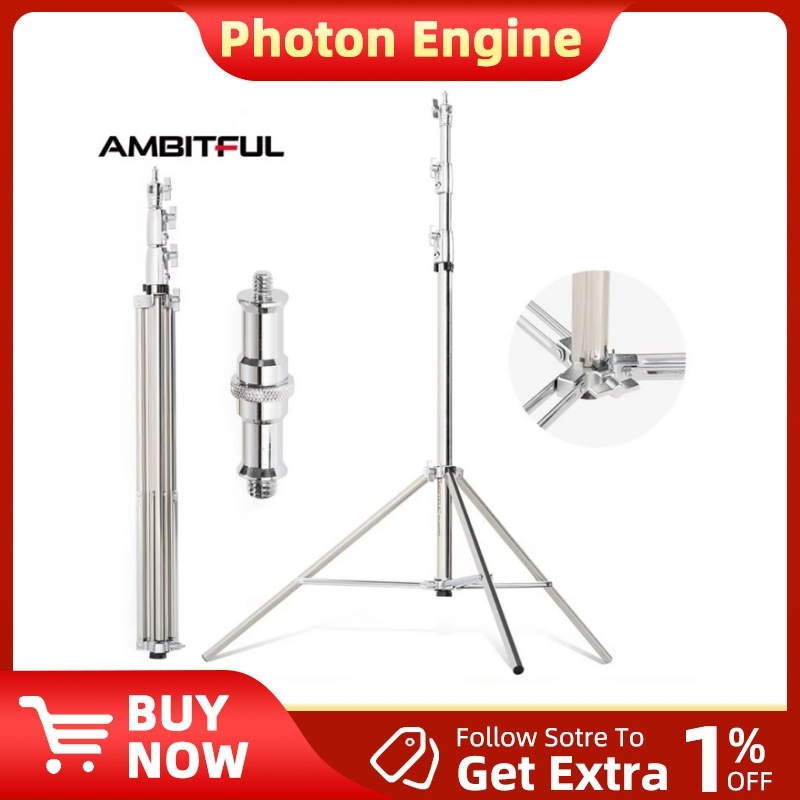 AMBITFUL AS-280 PRO 2.75M ในตัว Air Cushioned Heavy Duty Stable Light Stand ขาตั้งกล้องสําหรับสตูดิโ
