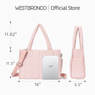 WESTBRONCOรุ่นTote (โทสต์) [ขนาดใหญ่พิเศษ] กระเป๋าถือสะพายไหล่ผู้หญิงผลิตจากผ้าไนลอน ขนาดใหญ่จุของได้เยอะ กระเป๋าใส่โน๊ตบุ๊คได้