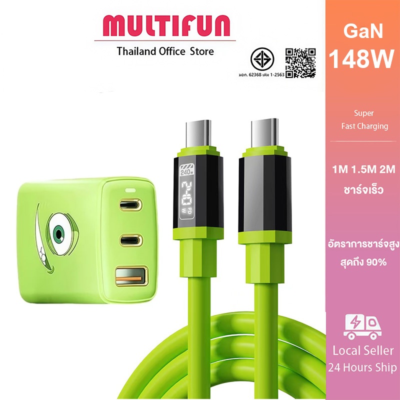 เครื่องชาร์จ ธีมแอนิเมชั่น 145W มาพร้อมกับพอร์ตเอาต์พุต Type-C คู่ + เทคโนโลยีการชาร์จอย่างรวดเร็วหลาย USB