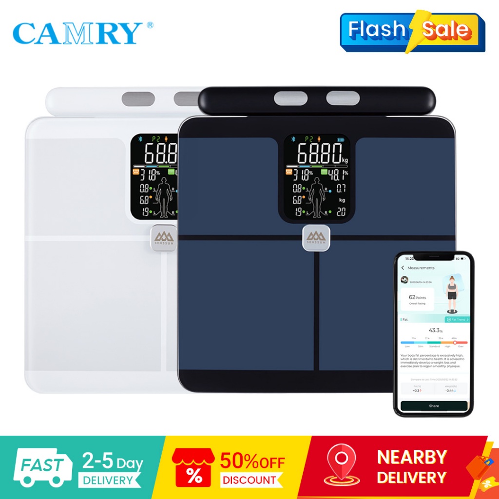 Camry ชั่งไขมันในร่างกาย iF2835A 8-Electrodes Smart Body Fat Scale เครื่องชั่งน้ำหนักอัจฉริยะ เครื่อ