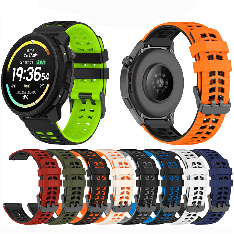 สําหรับ Suunto Vertical 2 สายระบายอากาศ 22 มม. Dual-hole Design สายนาฬิกาซิลิโคน