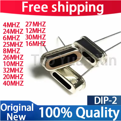 HC-49S 4Mhz 6Mhz 8Mhz 10Mhz 12Mhz 16Mhz 20Mhz 24Mhz 25Mhz 26Mhz 27Mhz 30Mhz 32Mhz 40MhzคริสตัลOscill
