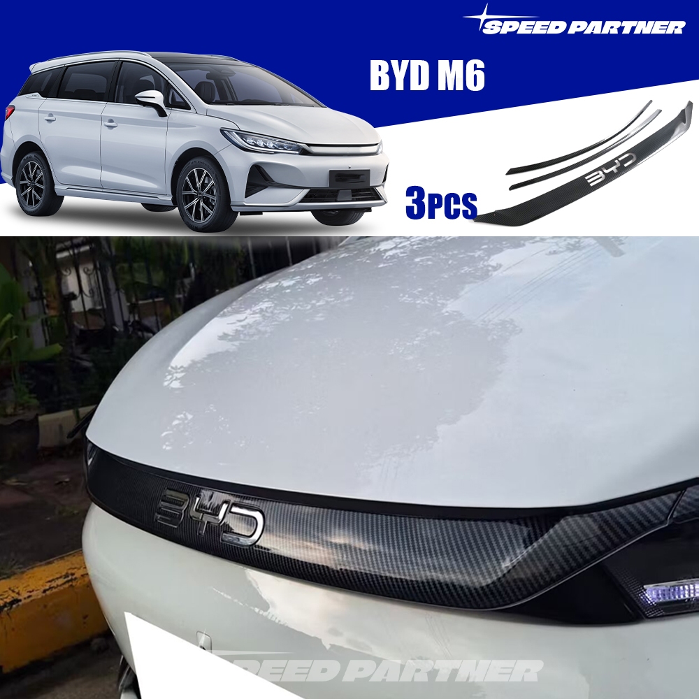 BYD M6 (2025-ปัจจุบัน) คิ้วกระจังหน้าสําหรับ byd m 6 อุปกรณ์ตกแต่งรถยนต์