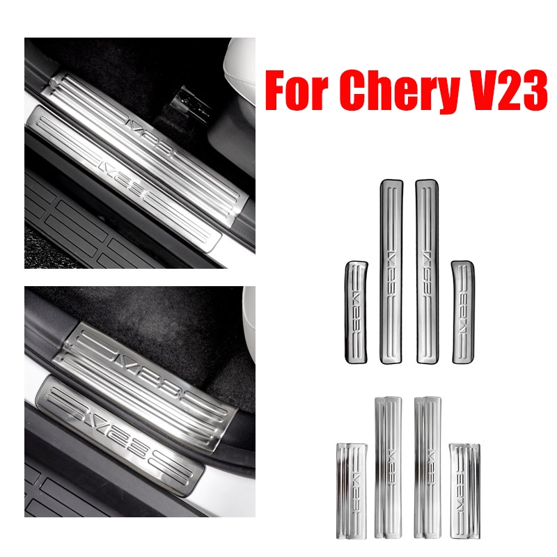 For Chery V23 เกณฑ์แถบโลหะพิเศษสแตนเลสยินดีต้อนรับเหยียบดัดแปลงด้วยอุปกรณ์ตกแต่ง