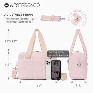 WESTBRONCO รุ่น Coco(โคโค่) กระเป๋าสะพายข้าง ผลิตจากผ้าไนลอน มาพร้อมสายสะพายปรับความยาวได้ เหมาะสำหรับพกพาไปยิม หรือ เดินทาง