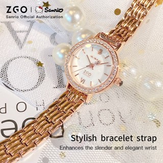 ZGO x Sanrio HelloKitty ของแท้ นาฬิกาข้อมือผู้หญิง โรสโกลด์ …