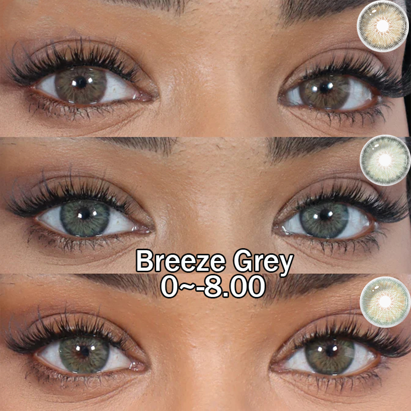 Breeze คอนแทคเลนส์สีเทา 14.2 มม.0 ~-8.00 สายตาสั้นคอนแทคเลนส์สี Eye เครื่องสําอาง Iris Urbenlayer