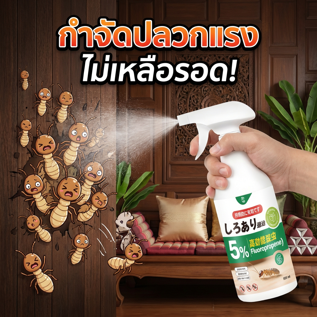 ขวดใหญ่จุใจ 500 มล.!ยาฆ่าปลวก ยาฉีดปลวก ยากำจัดปลวก ฆ่าปลวกถึงราก ป้องกันยาวนาน!