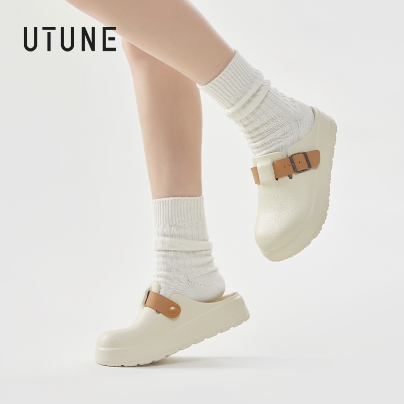 UTUNE รองเท้าแตะทรงเบอร์เคน แบบสวมง่าย ครึ่งรองเท้าแตะ EVA พื้นหนานุ่ม ใส่สบาย น้ำหนักเบา กันลื่น สไตล์มินิมอล คลาสสิก ใส่ได้ทั้งในบ้านและนอกบ้าน