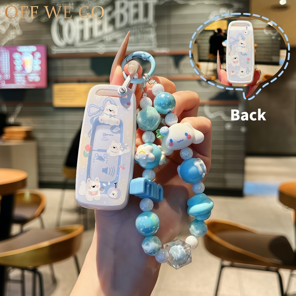 OFF WE GO วัสดุ TPU |  พิมพ์ลายโบว์ ลูกสุนัข | เหมาะสําหรับ Honda Vario 160/PCX 150/160/160 Adv/Click GC 150 V2 พวงกุญแจ