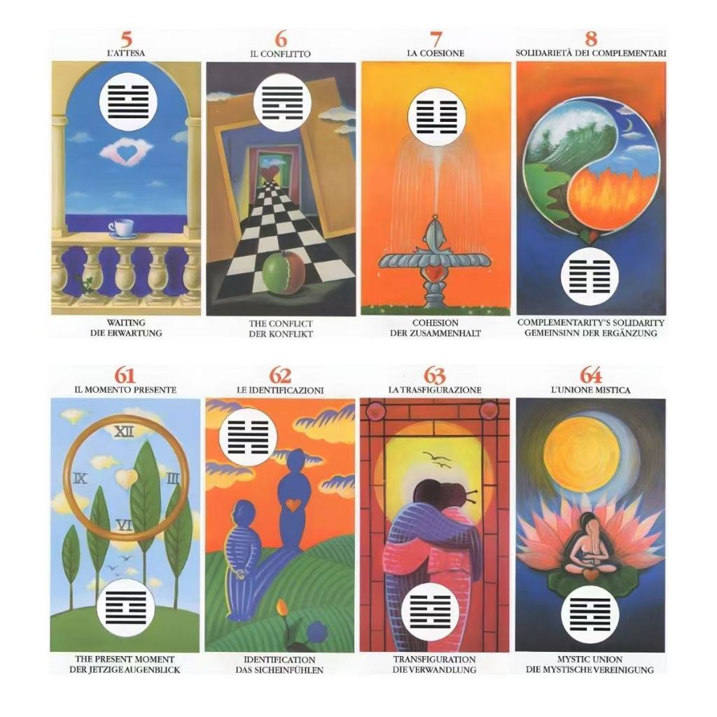 [คลังสินค้าพร้อม] I Ching Oracle 64 เกมกระดานภาษาอังกฤษแบบแขวน I Ching of Love Oracle Card Game