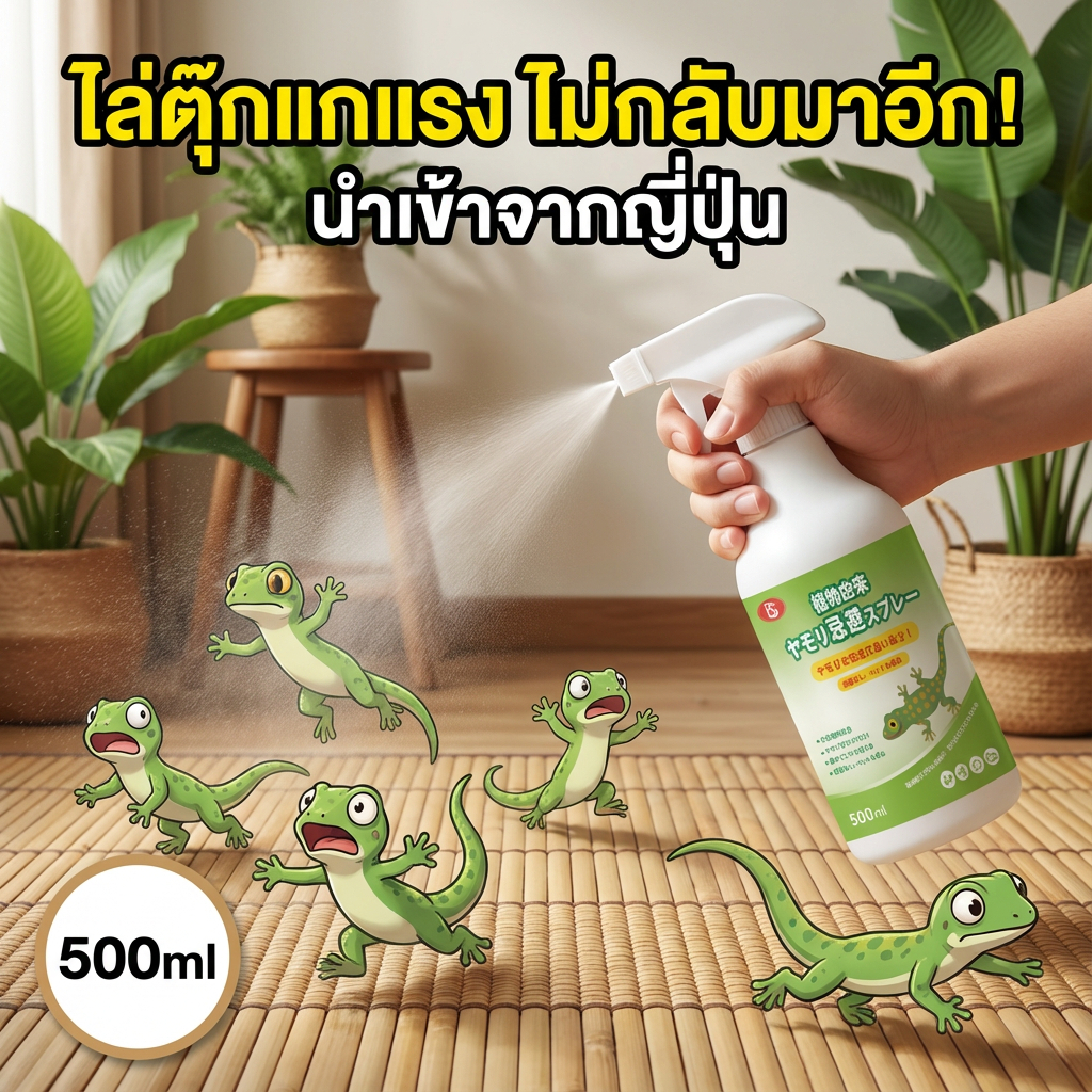ฉีดปุ๊บ ตุ๊กแกหายปั๊บ สเปรย์ไล่จิ้งจก ไล่จิงจก ไล่ตุ๊กแก ยาฉีดตุ๊กแก น้ํายาไล่จิ้งจก สูตรธรรมชาติ 500 ml