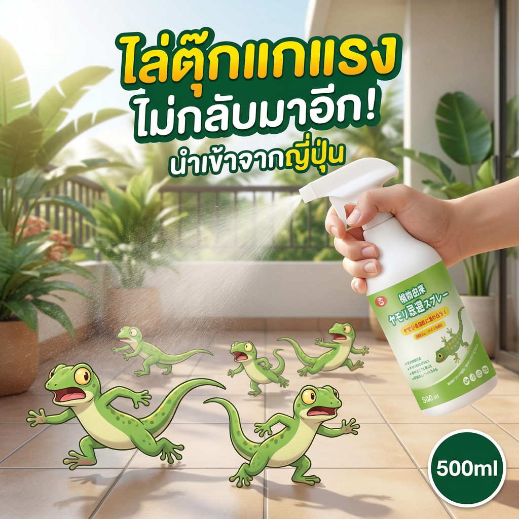 ฉีดปุ๊บ จิ้งจกหายปั๊บ! สเปรย์ไล่จิ้งจก ไล่จิงจก ไล่ตุ๊กแก ยาฉีดตุ๊กแก น้ํายาไล่จิ้งจก สูตรธรรมชาติ 500 ml