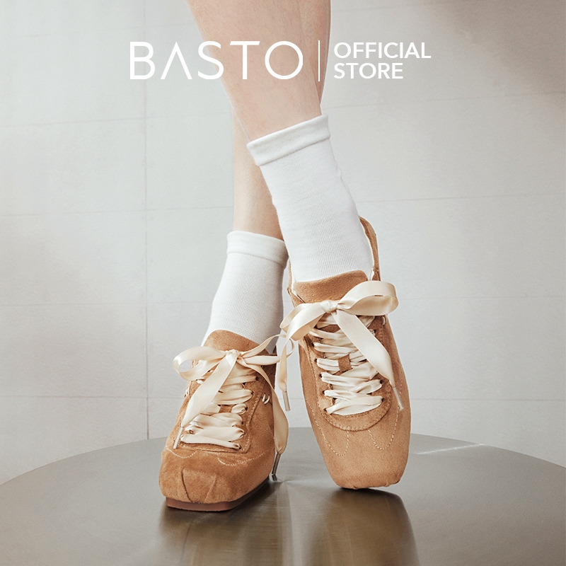 BASTO Women's Ballet Sneakers รองเท้าบัลเล่ต์ รองเท้าผ้าใบ A7601