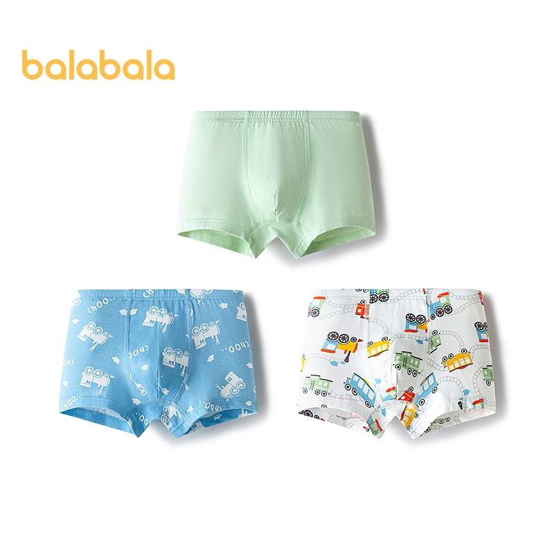 ชุดชั้นในนักมวยเด็ก กางเกงสั้นสแควร์ สำหรับวัยหัดเดิน ผ้าฝ้าย สบาย ๆ แพ็ค 3 ชิ้น