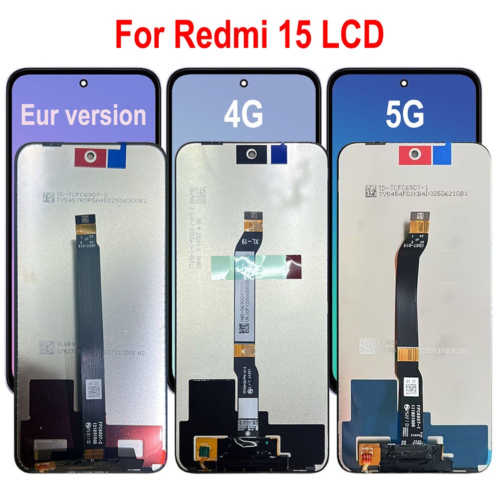 สําหรับRedmi 15 4G/Redmi 15 5GจอแสดงผลLCD Touch Screen DigitizerสําหรับRedmi 15 Eurรุ่น