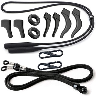 12ชิ้นซิลิโคนกันลื่นแว่นตาสายรัดหูตะขอชุดที่มีขั้วต่อปรับสาก…