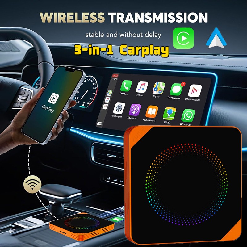 2 + 16G Wired to Wireless Carplay Box Carpection อัจฉริยะแบบพกพา AI Box รองรับ 16G 32G 64G SD Card