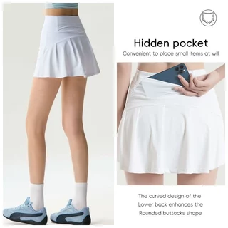 FUYOGI กระโปรงกีฬา แฟชั่นเอวสูงแห้งเร็วกางเกงวิ่ง เหมาะสำหรับออกกำลังกายกลางแจ้งวิ่งออกกำลังกาย