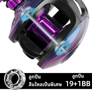 รอกตกปลาระบบ 7.2:1 สไตล์การออกแบบทันสมัย สีม่วงสะดุดตา