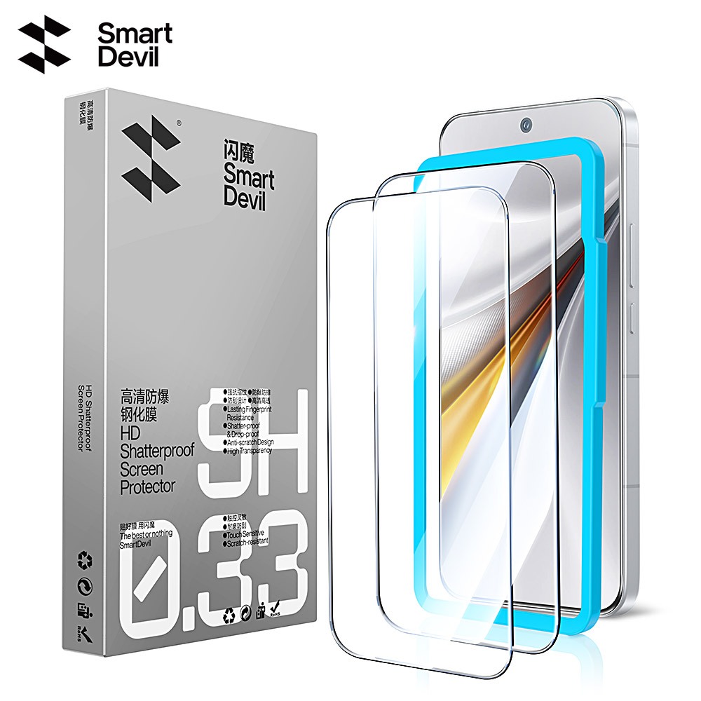 SmartDevil HD กระจกนิรภัย/ป้องกันหน้าจอสําหรับ Vivo iQOO 15 Ultra/13/12/11/Z11 Turbo/Z11x/Z10 ป้องกันลายนิ้วมือและป้องกันการตกกระแทกแบบเต็มหน้าจอป้องกันแสงสีฟ้า