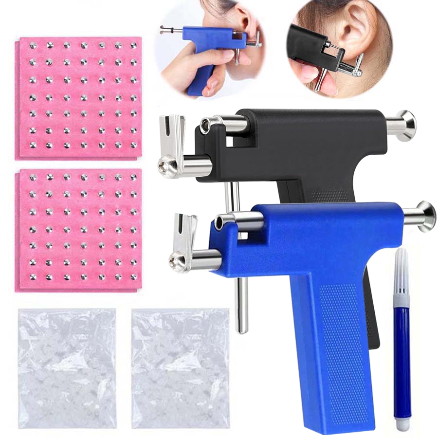 ชุดเจาะหู Professional EAR Piercing Gun 98 ชิ้นต่างหูสตั๊ดสําหรับ Salon & Home Use