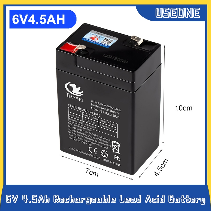 6V 4.5AH แบตเตอรี่แบบชาร์จไฟได้แบตเตอรี่ตะกั่วกรดสําหรับ Scales & Kids Ride-On ของเล่น,ไม่มีเครื่องชาร์จ