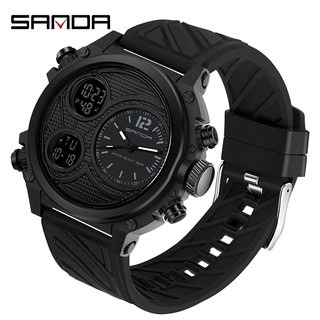 SANDA 3002 Fashion Personality Sports Waterproof Dual Display Multifunctional Men's Student Watch
