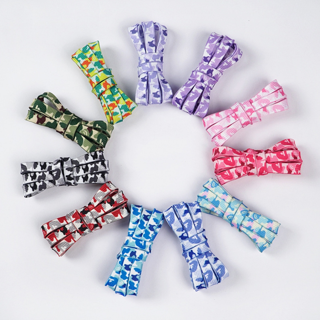 [ยืดผมไทย]เชือกผูกแกะลายพราง สำหรับรองเท้ากีฬา