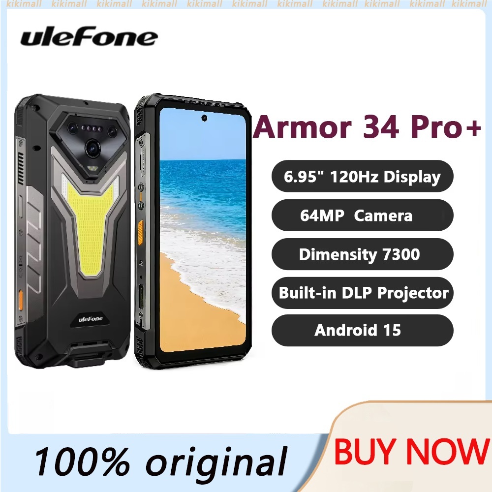 Ulefone Armor 34 Pro + 32GB + 512GB 5G AI โทรศัพท์ที่ทนทาน 25500mAh 6.95 "โปรเจคเตอร์ในตัว 120Hz And