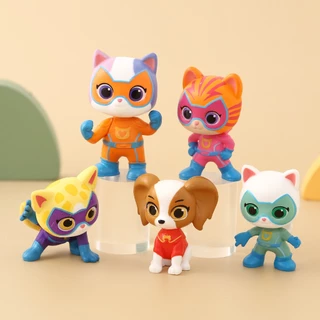 5 ชิ้น/เซ็ต 5-7 ซม.การ์ตูนอะนิเมะ Super Kitties รูป Ginny Bitsy Sparks Buddy แมวขโมยรุ่น Q PVC ตัวเลขการกระทําตุ๊กตาของเล่นเด็กของขวัญ