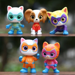 5 ชิ้น/เซ็ต 5-7 ซม.การ์ตูนอะนิเมะ Super Kitties รูป Ginny Bitsy Sparks Buddy แมวขโมยรุ่น Q PVC ตัวเลขการกระทําตุ๊กตาของเล่นเด็กของขวัญ
