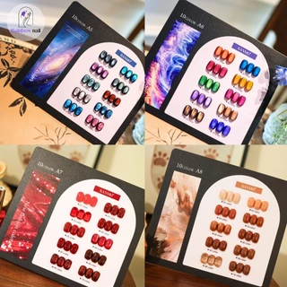 SANMO เซ็ตใหม่ 10 สี สีเจลแคทอายเนื้อซาติน, สีเจลแคทอาย/สีลูกแก้ว สีเจลพื้น เจลแคทอายฟองอากาศ แถมชาร์ทให้คุณโชว์สวยๆ อย่างลงตัว พร้อมส่ง
