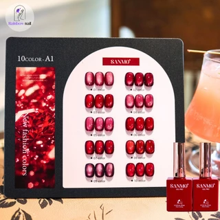 SANMO เซ็ตใหม่ 10 สี สีเจลแคทอายเนื้อซาติน, สีเจลแคทอาย/สีลูกแก้ว สีเจลพื้น เจลแคทอายฟองอากาศ แถมชาร์ทให้คุณโชว์สวยๆ อย่างลงตัว พร้อมส่ง