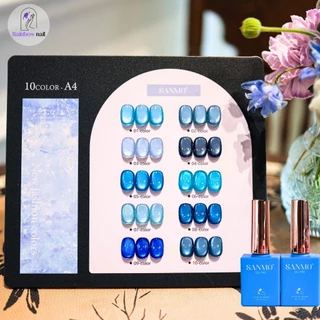 SANMO เซ็ตใหม่ 10 สี สีเจลแคทอายเนื้อซาติน, สีเจลแคทอาย/สีลูกแก้ว สีเจลพื้น เจลแคทอายฟองอากาศ แถมชาร์ทให้คุณโชว์สวยๆ อย่างลงตัว พร้อมส่ง