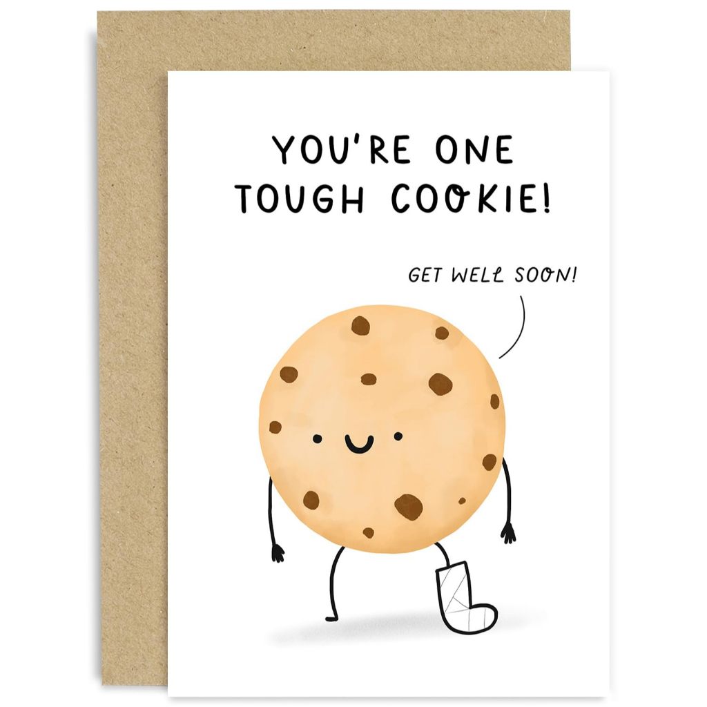 [Coisíní] Funny Get Well Cards - Tough Cookies Get Well Soon Gift - Cute Feel Better Card - Sympathy