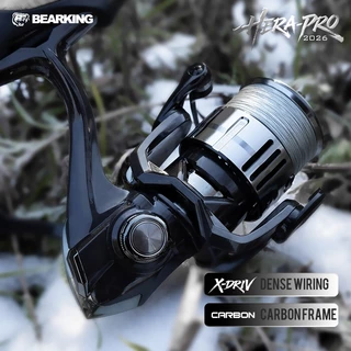 รอกหมุน HERA-PRO อัตราส่วน 5.2:1, 6+1BB, กำลังลากสูงถึง 6KG, ระบบ 3X DRIVE, เลย์ไลน์ช้าและแน่น, ต้านทานเกลือและน้ำจืด