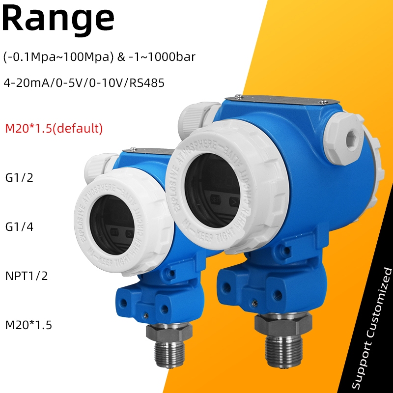 1.6Mpa ความดัน Transducer ความดันเครื่องส่งสัญญาณเซ็นเซอร์ 0.1Mpa 4-20mA น้ํามันแก๊สเครื่องวัดความดันน้ํา