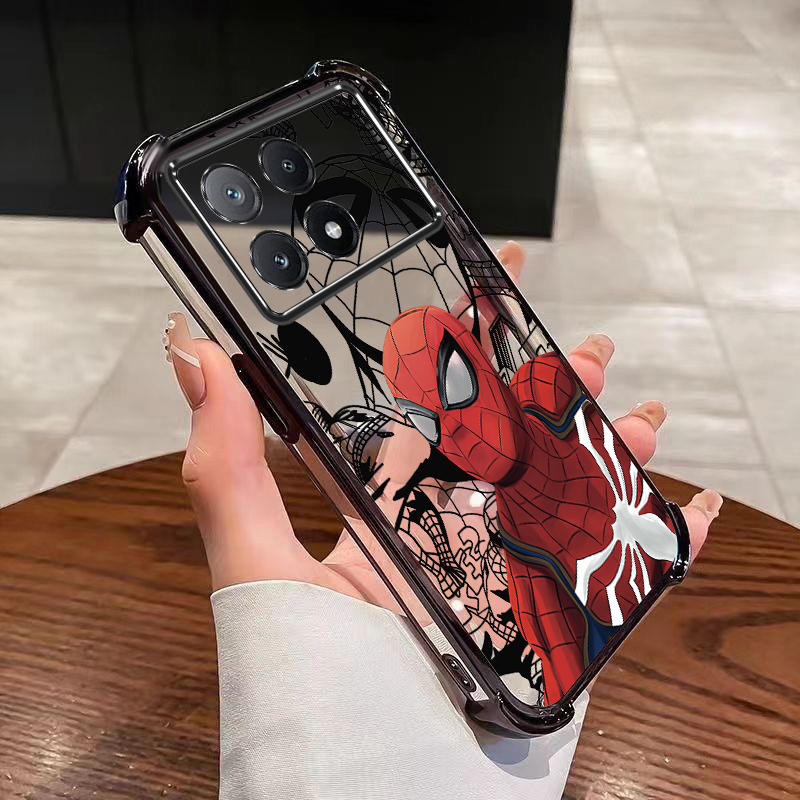 Xiaomi POCO F8 Pro F8 Ultra 5G Spider Man Clear Cover Air Cushion เคสกันกระแทก Soft ชุบมุมปลอก