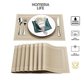 แผ่นรองจานถักลายไวนิล ทำความสะอาดง่าย กันคราบ เหมาะสำหรับใช้…