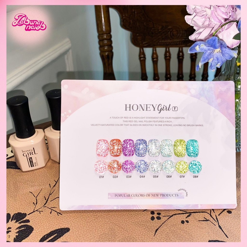 【พร้อมส่ง】ตัวเลือกต่างๆ HONEY 8สีตาแมว,ชุดแต่งเล็บเพชรแตก(บัตรสีฟรี) ลูกปัดแก้วตาแมว,ตาแมวหลากสี,กลิตเตอร์เพชรแตก,กาวตาแมวผ้าไหมซาติน - รูปที่ 5