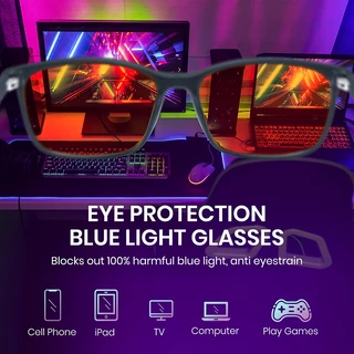 Cyxus แว่นบลูบล็อค แว่นกรองแสงสีฟ้า กรอบสี่เหลี่ยม TR90PCวัสดุ กันแดด UV400 8083