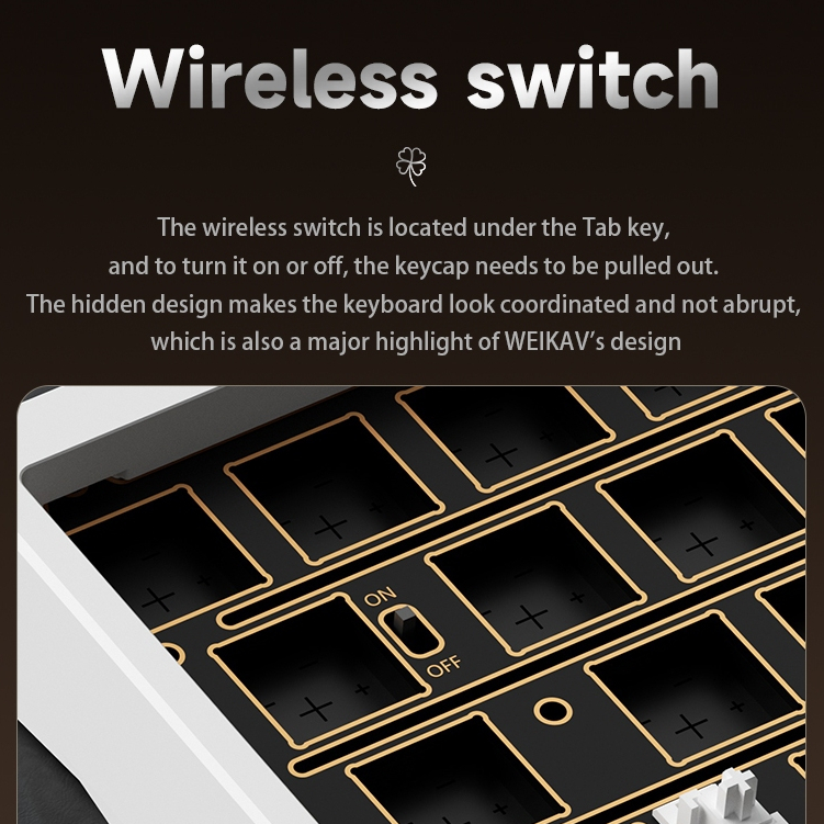 WEIKA Lucky65 V3 RGB อลูมิเนียมคีย์บอร์ดไร้สาย Bluetooth 2.4g ปะเก็นแบบมีสายคีย์บอร์ดรองรับ QMK/VIA ราคา ถูกที่สุด ดีลบีเคเค แกลเลอรีภาพที่ 4