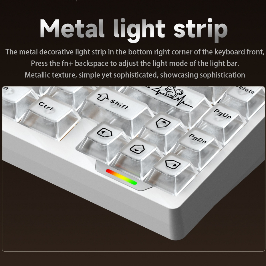 WEIKA Lucky65 V3 RGB อลูมิเนียมคีย์บอร์ดไร้สาย Bluetooth 2.4g ปะเก็นแบบมีสายคีย์บอร์ดรองรับ QMK/VIA ราคา ถูกที่สุด ดีลบีเคเค แกลเลอรีภาพที่ 6