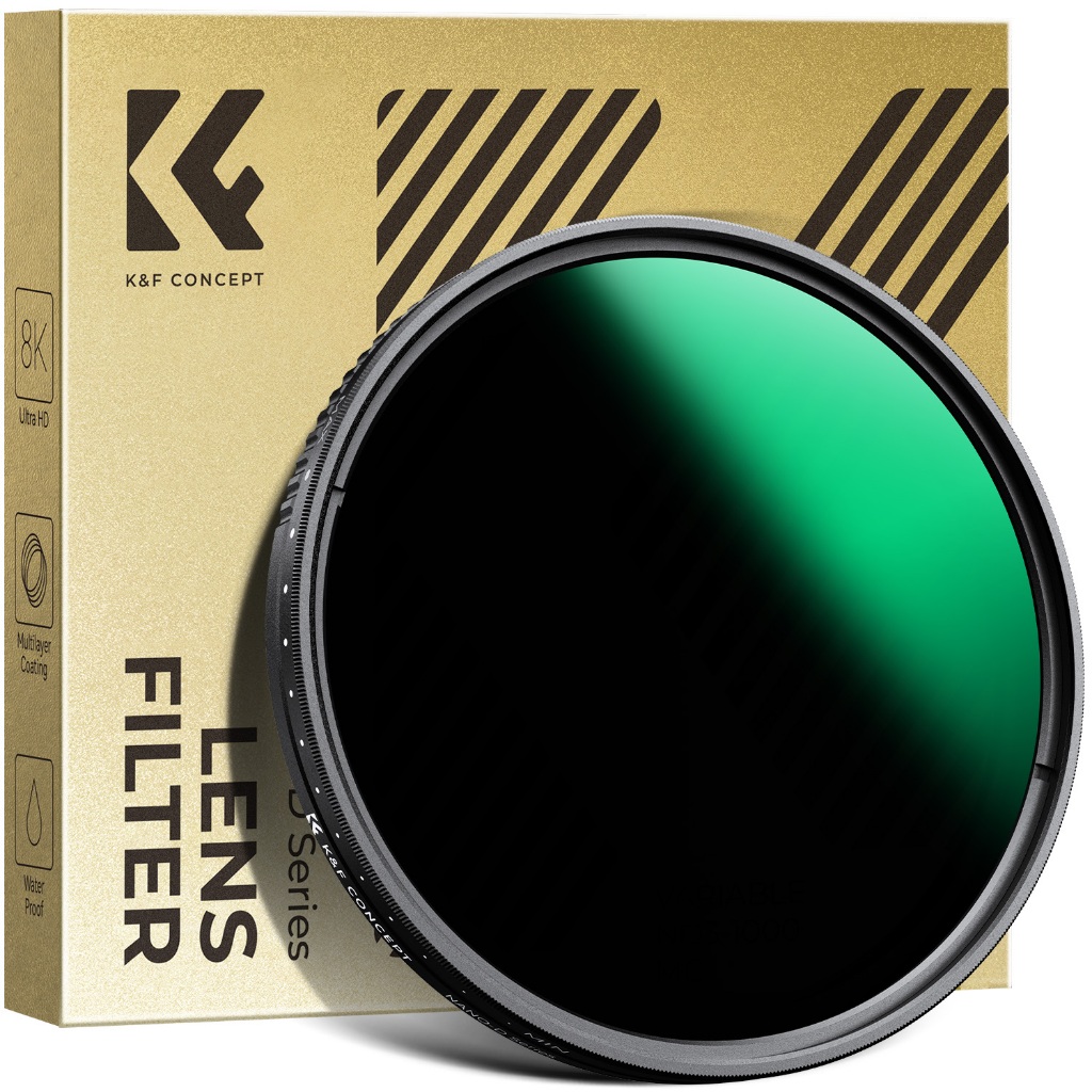 แนวคิด K&F 49/52/55/58/62/67/72/77/82mm Variable ND3-ND1000 ND Filter (1.5-10 หยุด) พร้อมเคลือบหลายช
