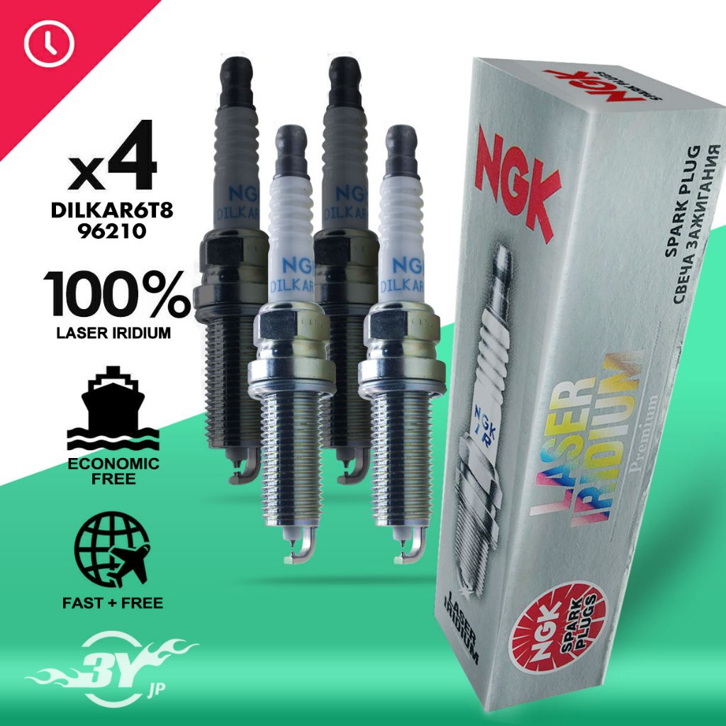 หัวเทียน NGK Laser Iridium ของแท้ (@4 ชิ้น) ชุด DILKAR6T8 96210 สําหรับ 2018-2024 Lexus Toyota L4 / 