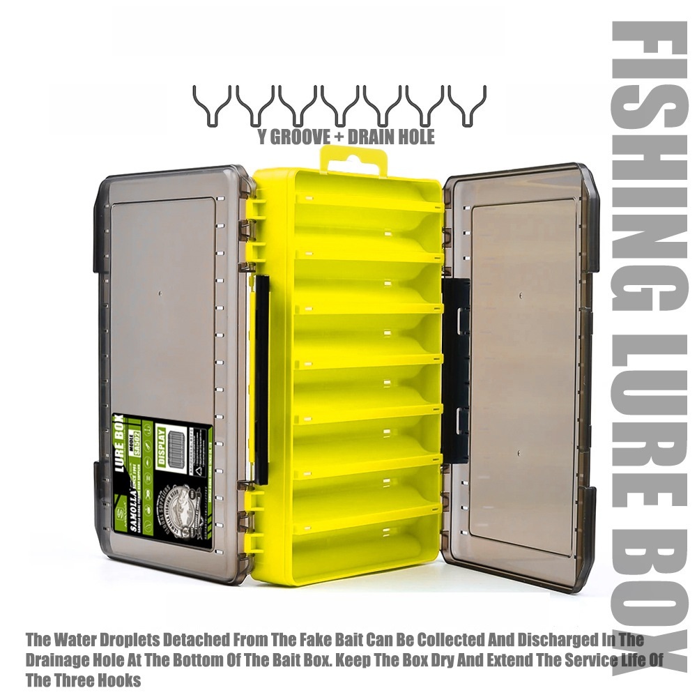A&D 1 Pc Fishing Tackle กล่อง 12 ช่องอุปกรณ์ตกปลา Lure Hook Storage Case สองด้านเครื่องมือตกปลา Organizer กล่อง TH