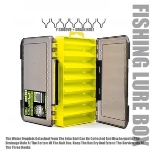 A&D 1 Pc Fishing Tackle กล่อง 12 ช่องอุปกรณ์ตกปลา Lure Hook Storage Case สองด้านเครื่องมือตกปลา Organizer กล่อง TH