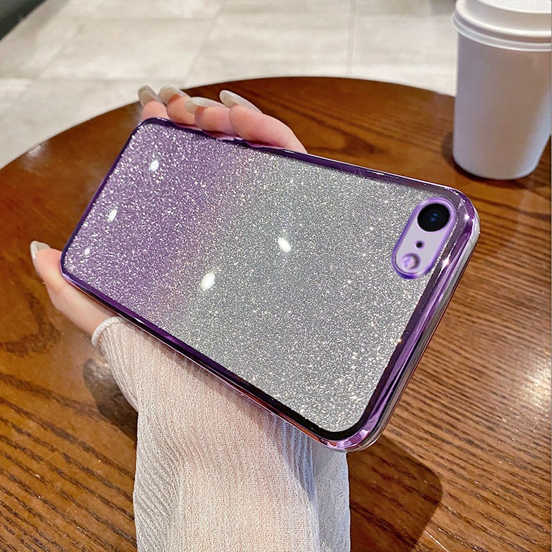 เคส iPhone SE2 SE3 เคสโทรศัพท์ชุบด้วยไฟฟ้า เคสโทรศัพท์กลิตเตอร์